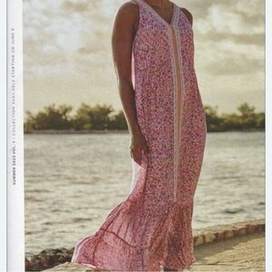 J Jill maxi lined V neck sleeveless dress